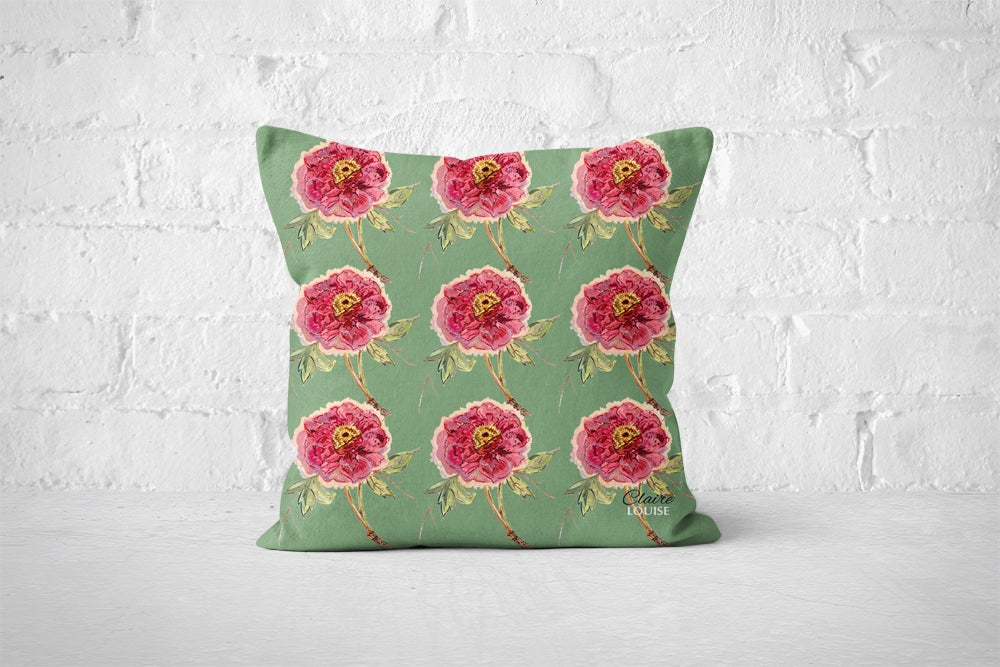 Verdigris Pattern Romance Outdoor Cushion