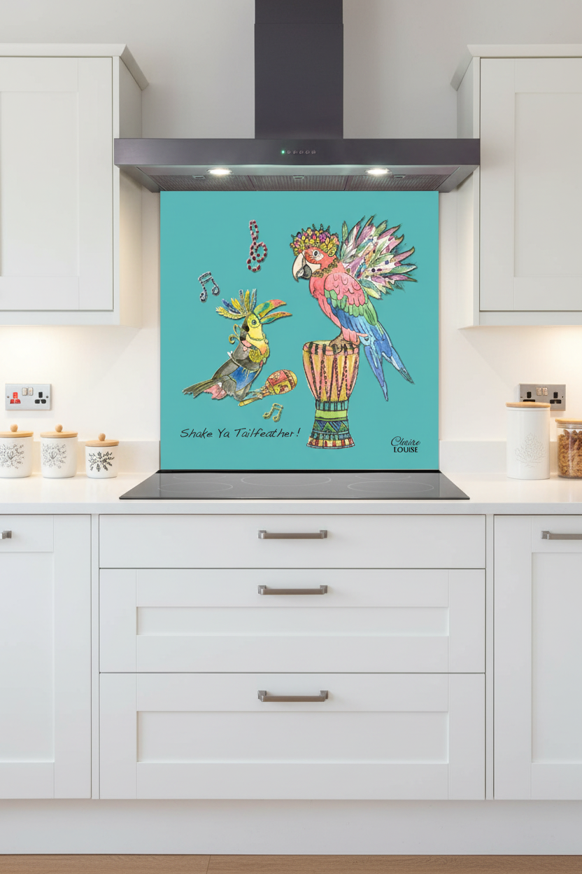 Shake Ya Tailfeather Splashback White Kitchen