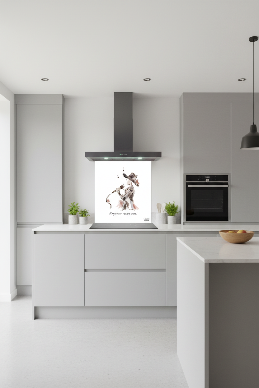 Sing Your Heart Out Splashback Grey Kitchen