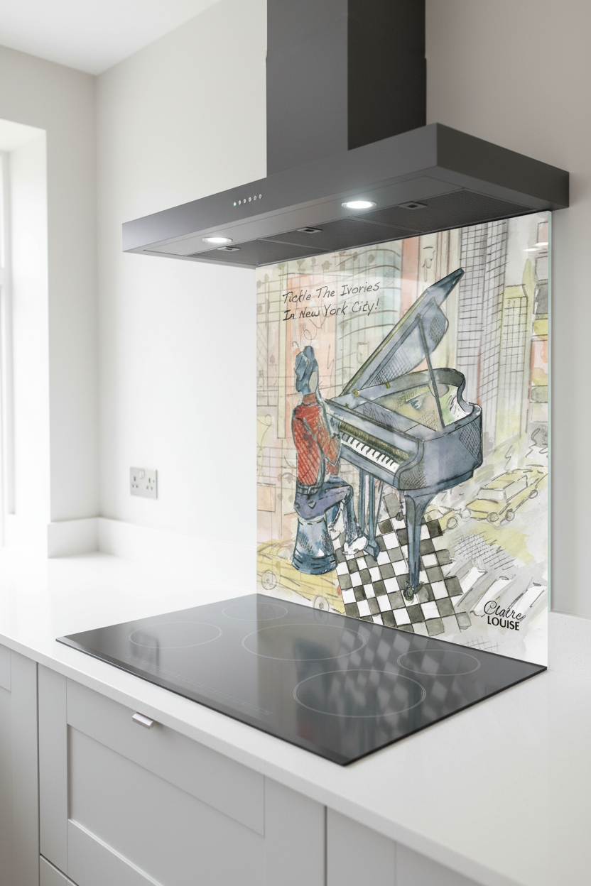 Tickle The Ivories NYC Splashback Grey Kitchen