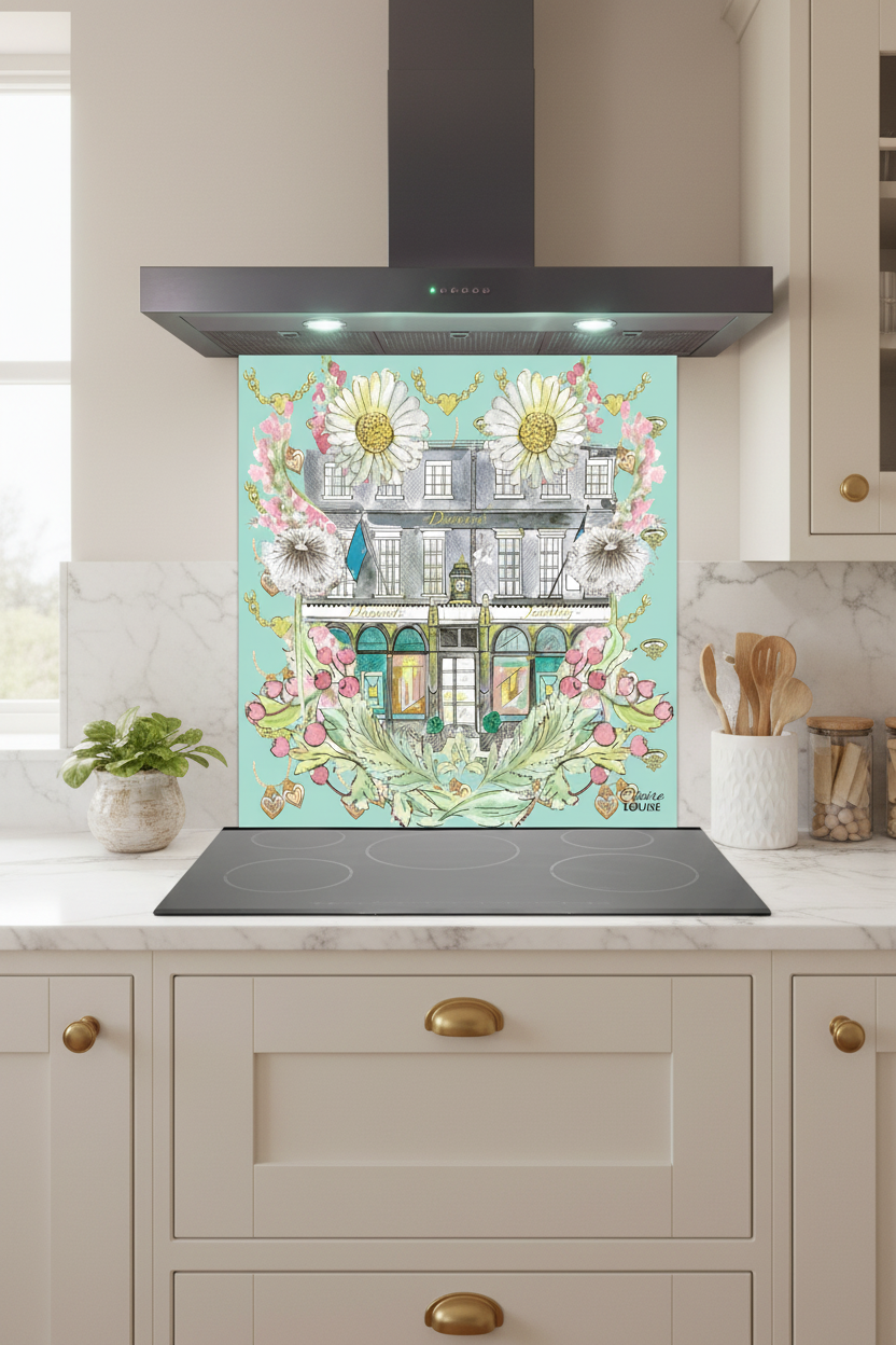 Tiffany in Full Bloom Splashback Elegant Kitchen