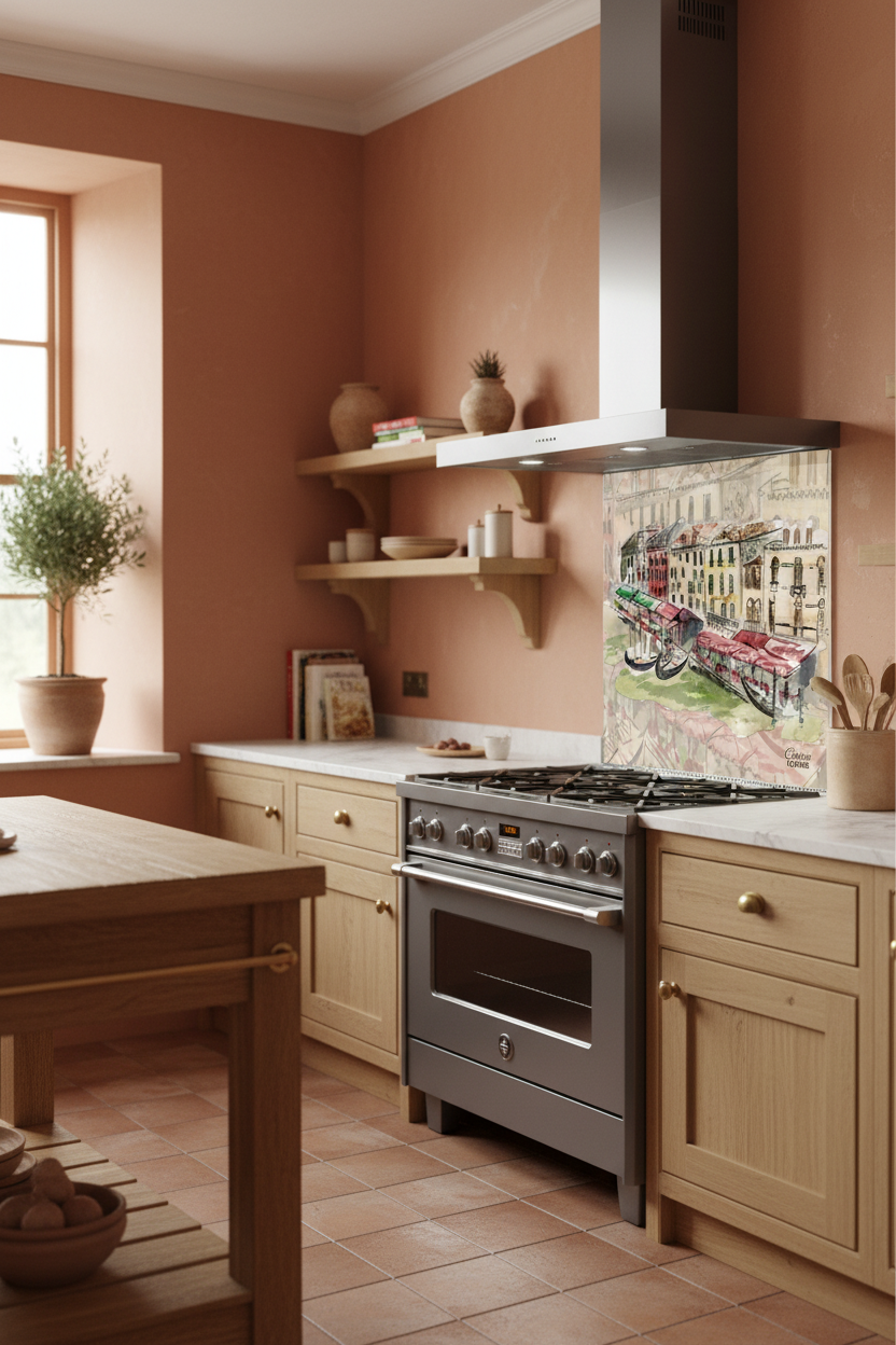 Venice Splashback Terracotta Kitchen