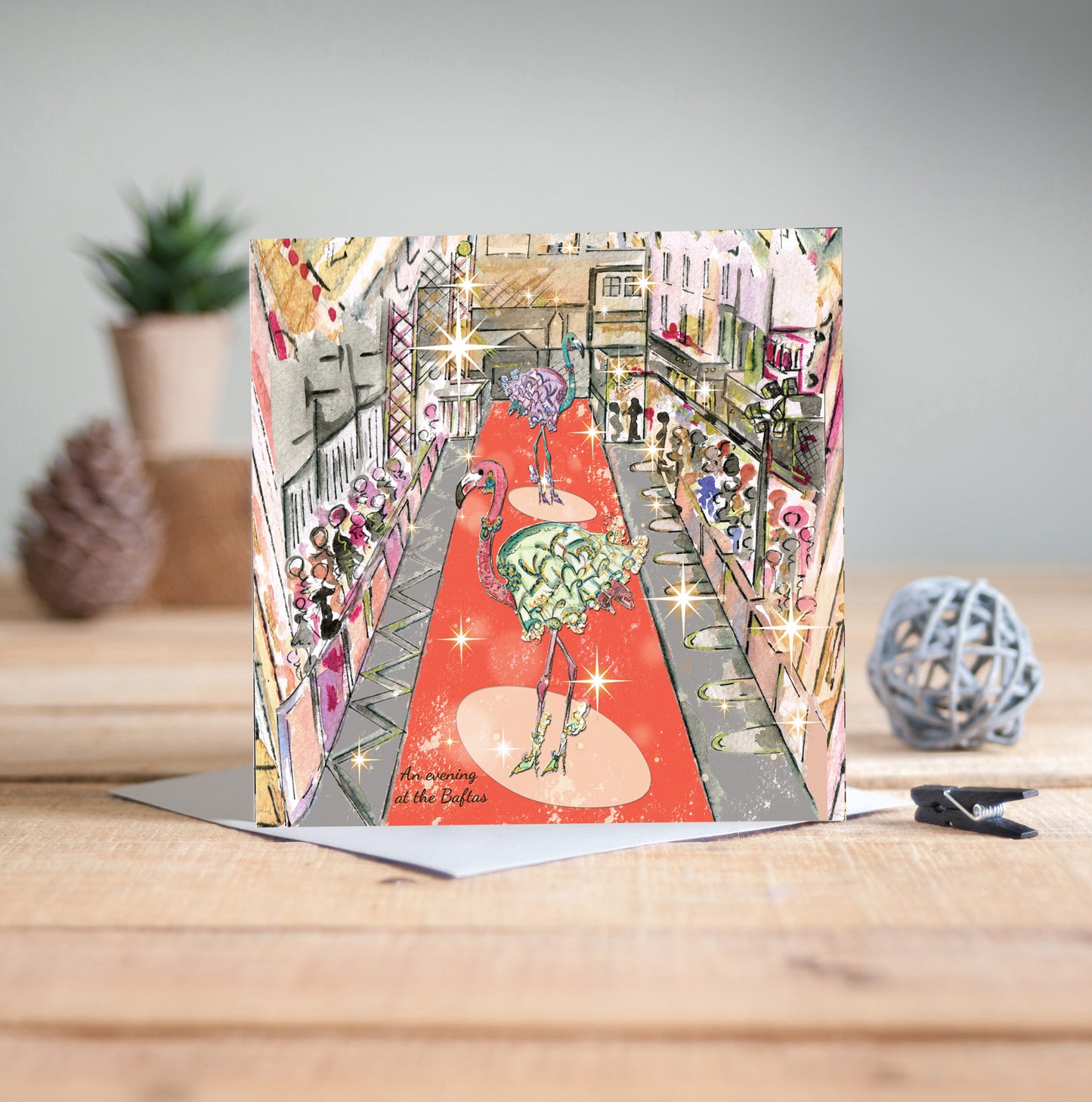Flamingos In The City Greetings Card - Pack of 6