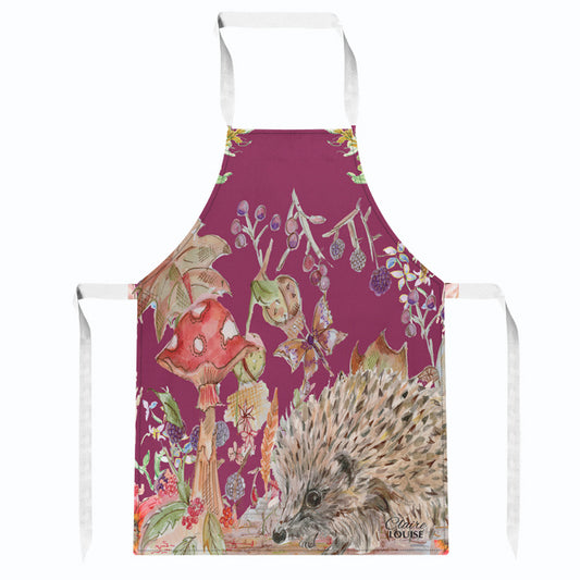 Whimsical Hedgehog Kitchen Apron