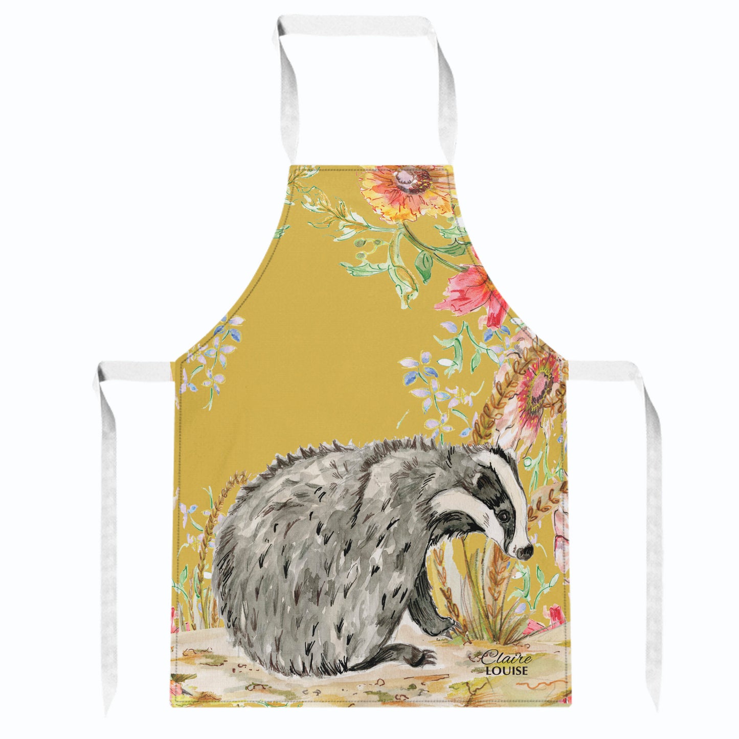Whimsical Badger Kitchen Apron