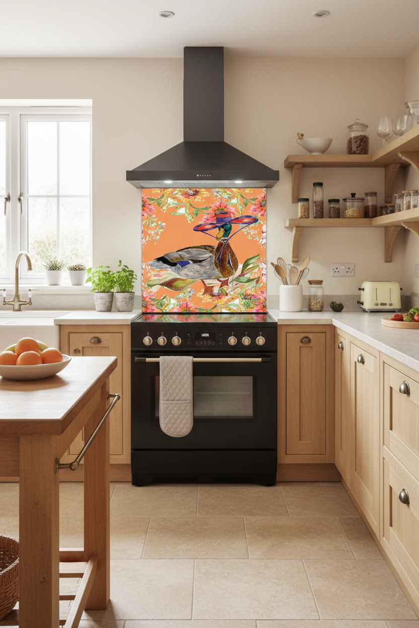 Whimsical Duck Splashback Modern Kitchen