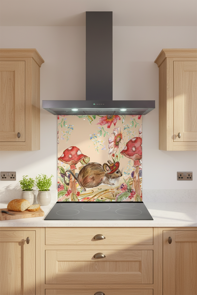 Whimsical Mouse Splashback Modern Kitchen