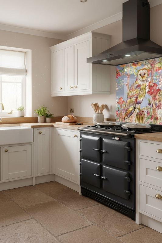 Whimsical Owl Splashback Cottage Kitchen