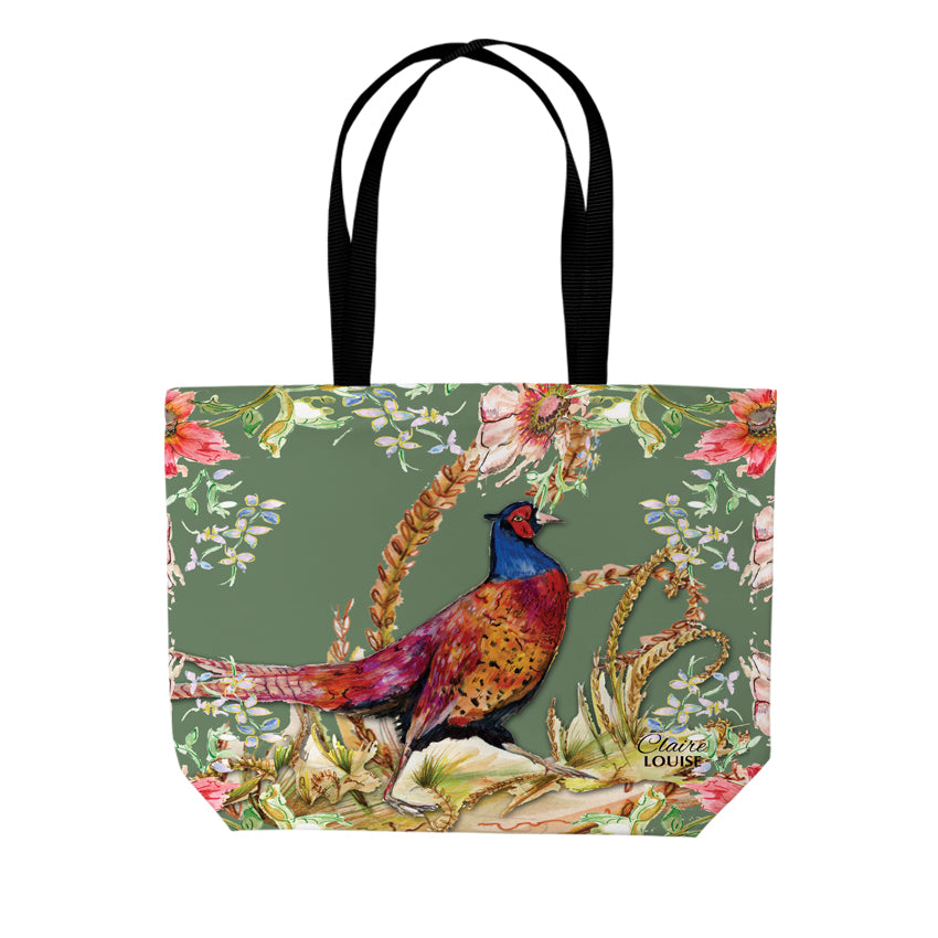 Whimsical Pheasant Double Sided Print Shopper