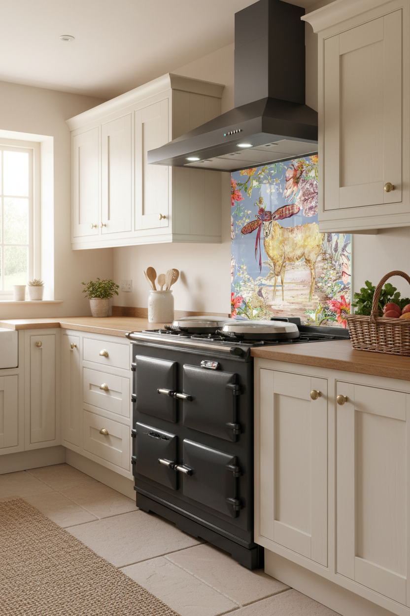 Whimsical Sheep Splashback Cottage Kitchen