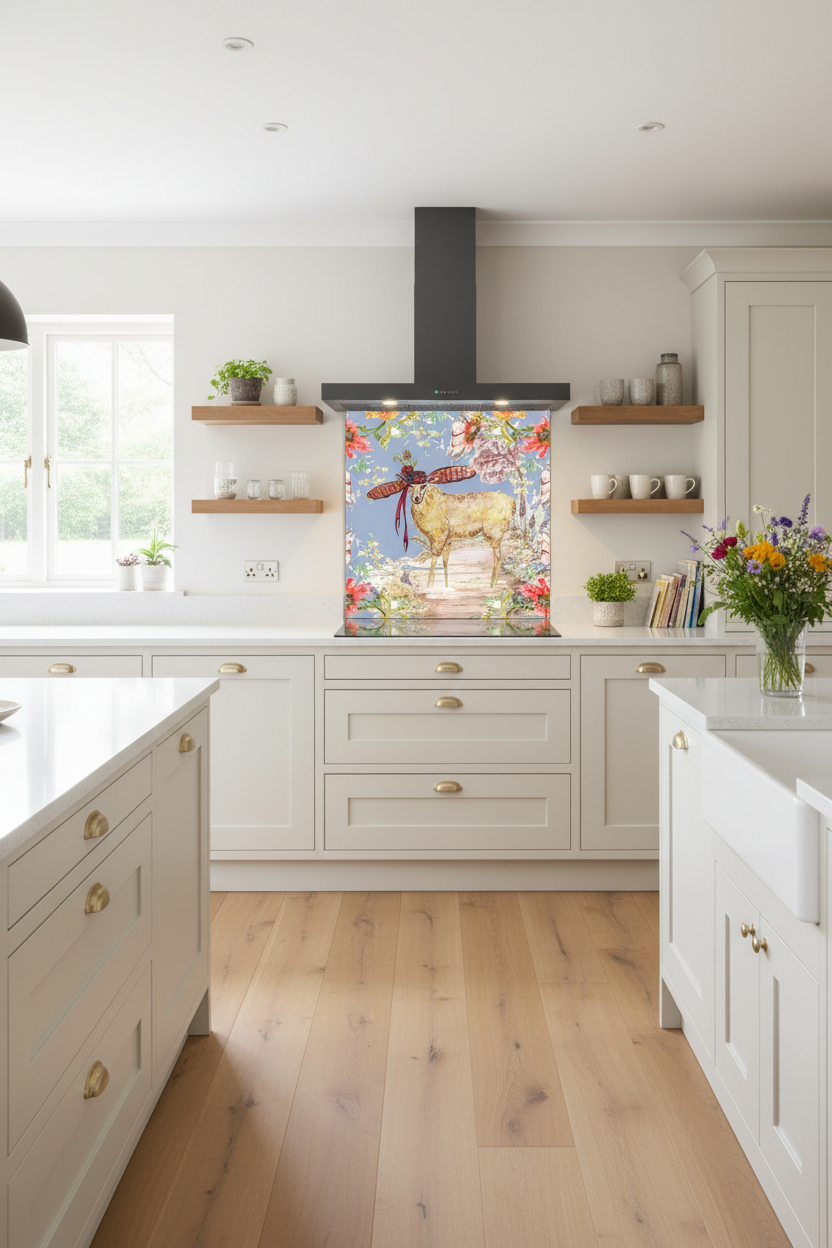 Whimsical Sheep Splashback Modern Kitchen