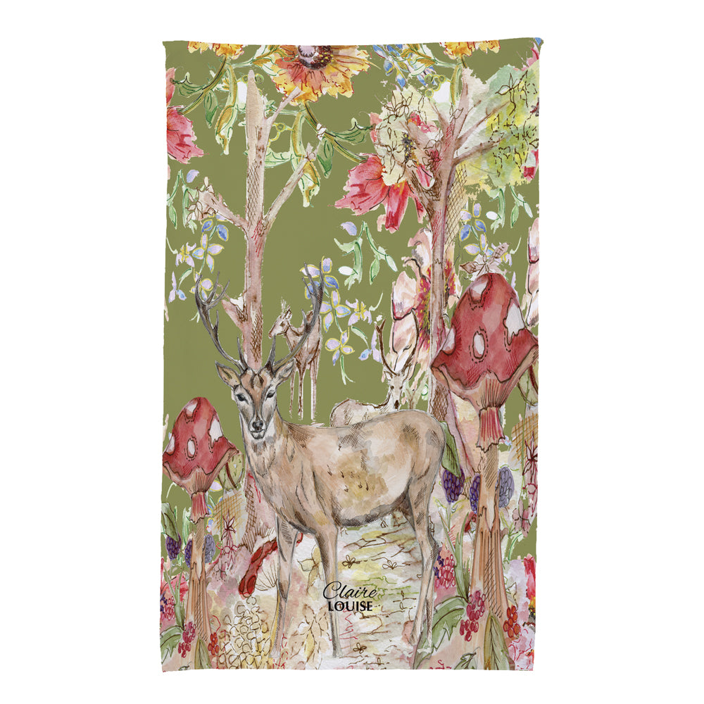 Whimsical Stag Tea Towel