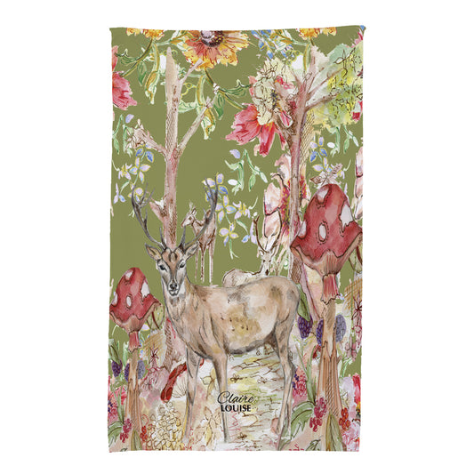 Whimsical Stag Tea Towel